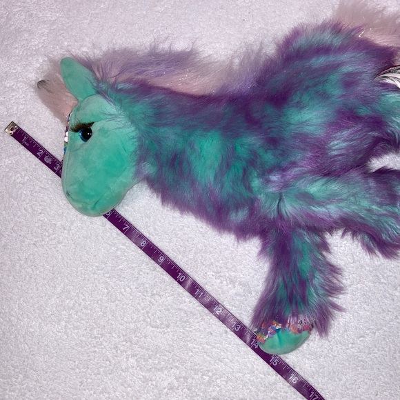 Rare "Veda" the Unicorn Plush w/Eyelashes by Douglas Cuddle Toys 15" Rainbow - Picture 6 of 9